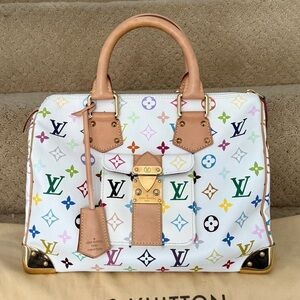 Louis Vuitton multicolor speedy 30 white